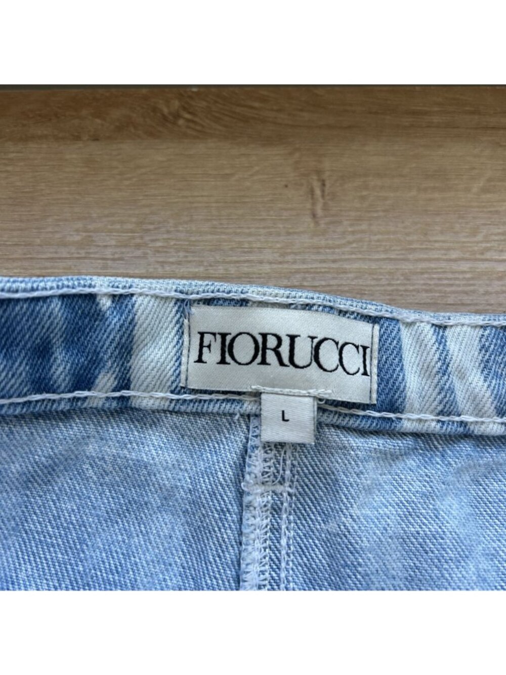 Fiorucci Light Vintage Blue Denim Monogram Pattern Mini Skirt Women's Size Large - Picture 3 of 6